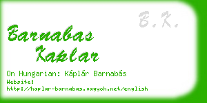 barnabas kaplar business card